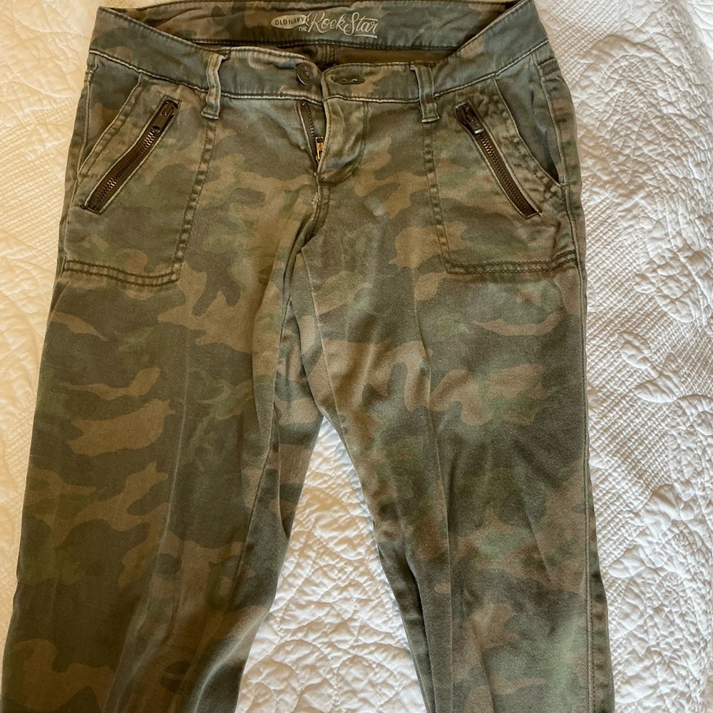 Women's Green Camouflage Jeans